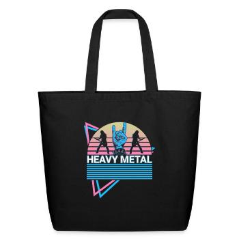 Heavy Metal Retro - Eco-Friendly Cotton Tote - black - Front