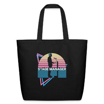 Stage Manager Retro - Eco-Friendly Cotton Tote - black - Front