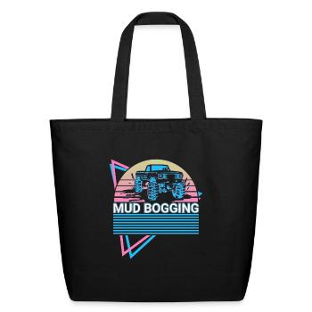 Mud Bogging Retro - Eco-Friendly Cotton Tote - black - Front