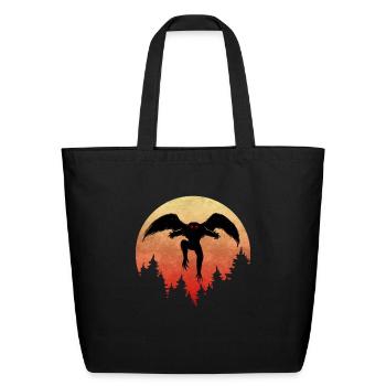 Cryptidcore Aesthetic Mothman Cryptozoology - Eco-Friendly Cotton Tote - black - Front