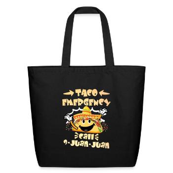 Taco Emergency call 9 Juan Juan Taco Fan Mexico - Eco-Friendly Cotton Tote - black - Front