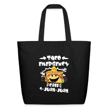 Taco Emergency call 9 Juan Juan Taco Fan Mexico - Eco-Friendly Cotton Tote - black - Front