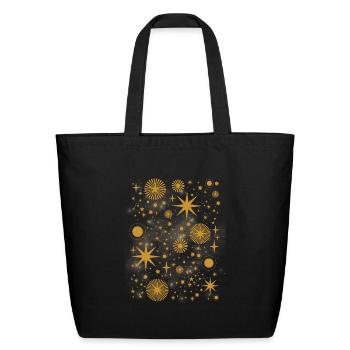 Witchy Aesthetic Celestial Vintage Half Moon Sun - Eco-Friendly Cotton Tote - black - Front
