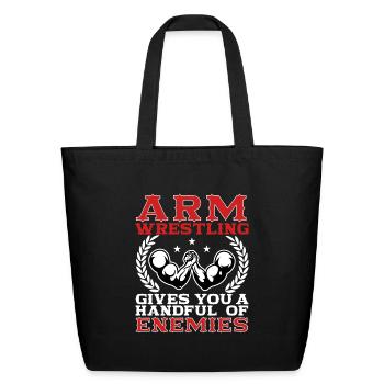 Arm Wrestling - Eco-Friendly Cotton Tote - black - Front