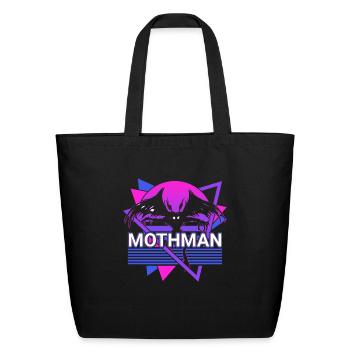 Mothman Cryptid Cryptozoology Retro - Eco-Friendly Cotton Tote - black - Front