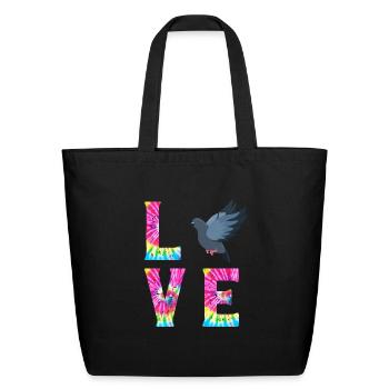 LOVE Pigeons Bird lover Pigeon Lovey Pigeons - Eco-Friendly Cotton Tote - black - Front
