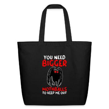 Funny Mothman Cryptid Cryptozoology - Eco-Friendly Cotton Tote - black - Front
