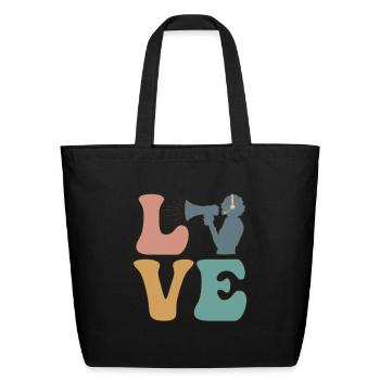 LOVE Stage Manager Musical Theater Stage Crew - Eco-Friendly Cotton Tote - black - Front