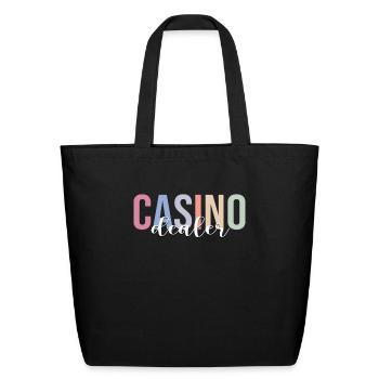 Casino Dealer Poker Gambling - Eco-Friendly Cotton Tote - black - Front
