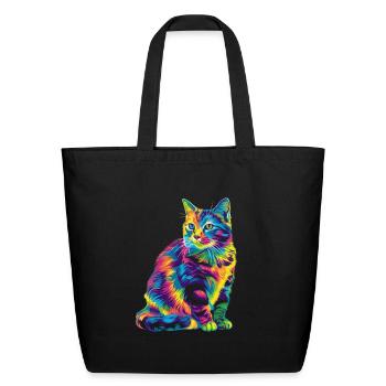 Tabby Cat Orange Cat Popart - Eco-Friendly Cotton Tote - black - Front