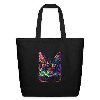 Tabby Cat Orange Cat Sunglasses Popart - Eco-Friendly Cotton Tote - black - Front