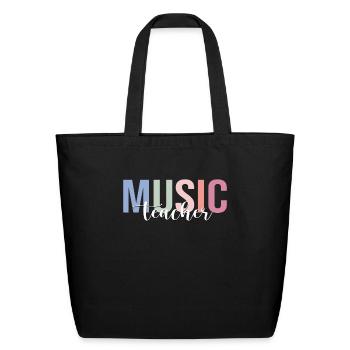 Music Teacher School Musician - Eco-Friendly Cotton Tote - black - Front