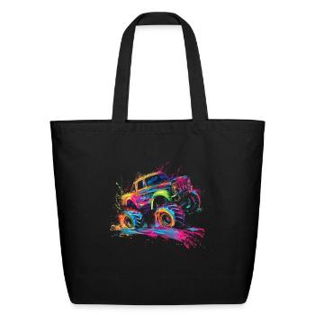 Mud Bogging Mudding Mud Racing 4 Wheel Monster Tru - Eco-Friendly Cotton Tote - black - Front