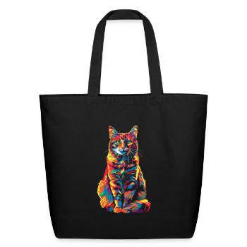 Orange Cat Tabby Cat Popart - Eco-Friendly Cotton Tote - black - Front