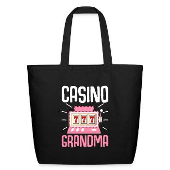 Casino Grandma Slot Machine Casino Lover - Eco-Friendly Cotton Tote - black - Front
