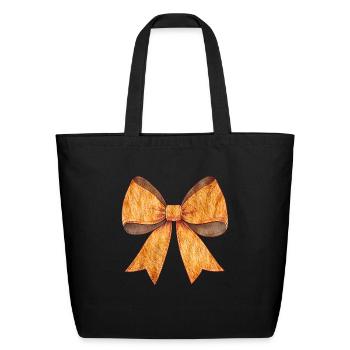 Coquette Bow Orange Cat Tabby Cat Orange Fur - Eco-Friendly Cotton Tote - black - Front