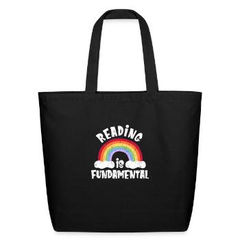 Reading is fundamental - trans - Eco-Friendly Cotton Tote - black - Front