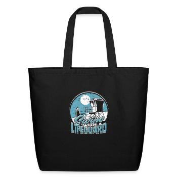 Swim with a lifeguard - lifeguard - Eco-Friendly Cotton Tote - black - Front