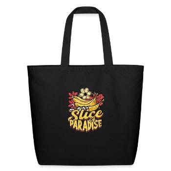 Slice of Paradise - Banana - Eco-Friendly Cotton Tote - black - Front