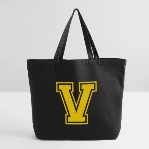 Letter V – Capital Athletic Alphabet Monogram - Eco-Friendly Cotton Tote