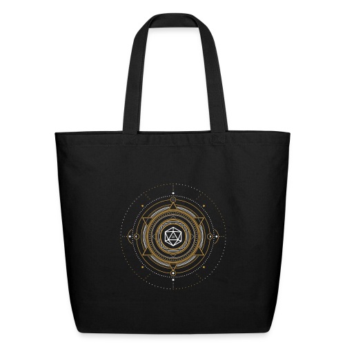 Sacred Symbol Polyhedral D20 Dice - Eco-Friendly Cotton Tote