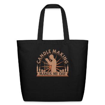 Candle Making makes my day - Eco-Friendly Cotton Tote - black - Front