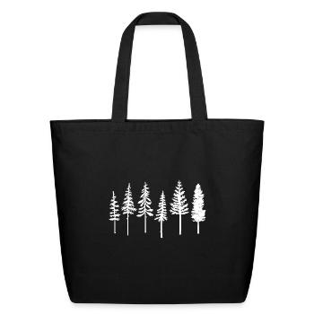 Pine Forest Nature Trees Outdoor - Eco-Friendly Cotton Tote - black - Front