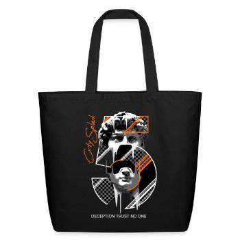 Deception Mask Geometric Portrait - Eco-Friendly Cotton Tote - black - Front