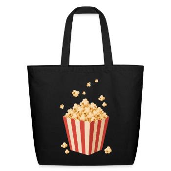 Crispy popcorn for the cinema and movie nights - Eco-Friendly Cotton Tote - black - Front