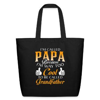 Papa - Eco-Friendly Cotton Tote - black - Front