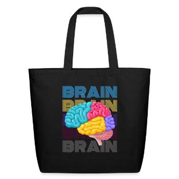 Brain - Eco-Friendly Cotton Tote - black - Front