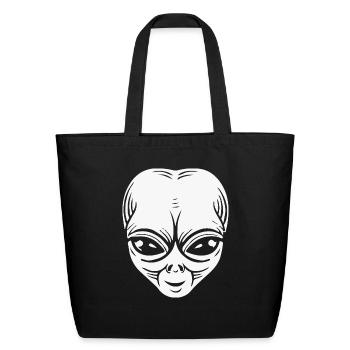 Funny Alien - Eco-Friendly Cotton Tote - black - Front