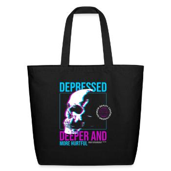 Depressed Streetwear - Eco-Friendly Cotton Tote - black - Front