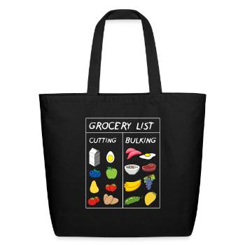Grocery List Cutting Bulking - Eco-Friendly Cotton Tote - black - Front
