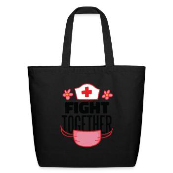 Fight Together - Eco-Friendly Cotton Tote - black - Front
