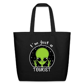I Am Just A Tourist - Eco-Friendly Cotton Tote - black - Front