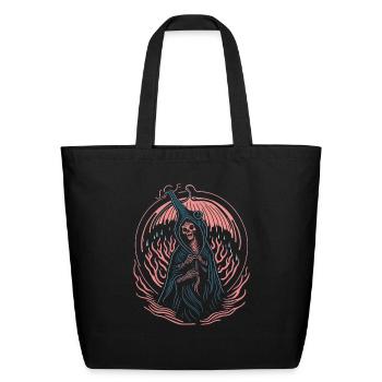Ghost Tatoo Drawing - Eco-Friendly Cotton Tote - black - Front