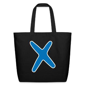 Blue Bold X - Eco-Friendly Cotton Tote - black - Front