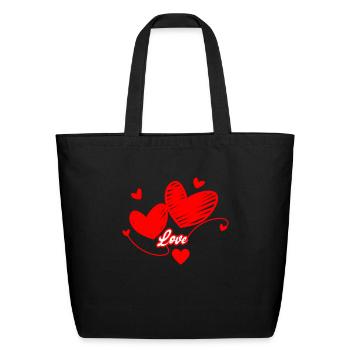 Love - Eco-Friendly Cotton Tote - black - Front