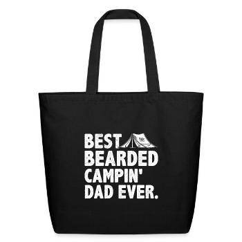 Best Bearded Campin' Dad Ever Outdoor Camping - Eco-Friendly Cotton Tote - black - Front