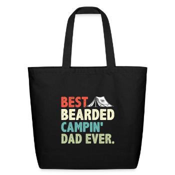 Best Bearded Campin' Dad Ever Outdoor Camping - Eco-Friendly Cotton Tote - black - Front