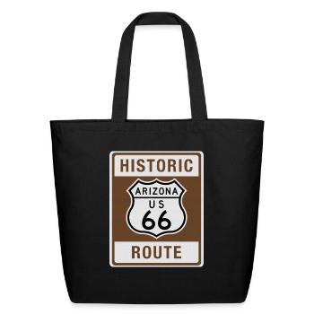 Route 66 Marker Arizona - Eco-Friendly Cotton Tote - black - Front