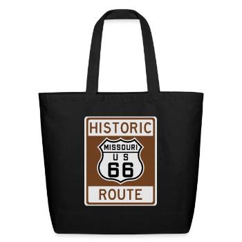 Route 66 Marker Missouri - Eco-Friendly Cotton Tote - black - Front