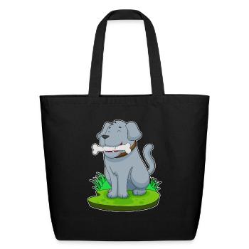 Dog Bone - Eco-Friendly Cotton Tote - black - Front