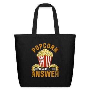 Popcorn Is Always The Answer Movies Popcorn - Eco-Friendly Cotton Tote - black - Front