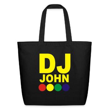 DJ John - Eco-Friendly Cotton Tote - black - Front