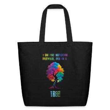 Arbre d’inspiration coloré - Sac fourre-tout en coton naturel - noir - Devant