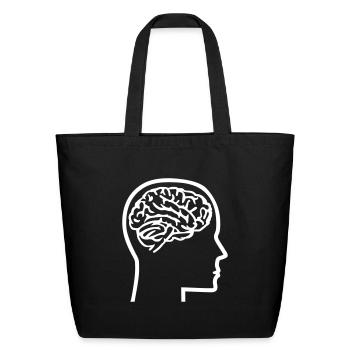 Brain - Eco-Friendly Cotton Tote - black - Front