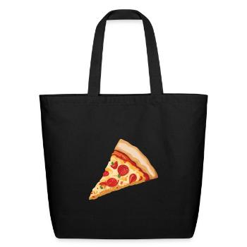Pizza Slice, Tasty pizza - Eco-Friendly Cotton Tote - black - Front