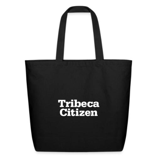 tribeca citizen stacked logo in white - Eco-Friendly Cotton Tote